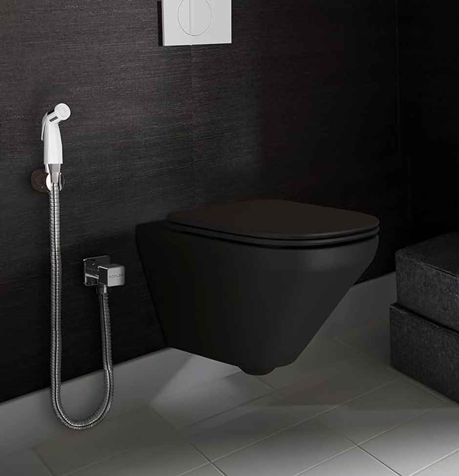 Kohler 12925in-cp Complementary Basic Health Faucet With White Metal Hose and Holder, Chrome Finish