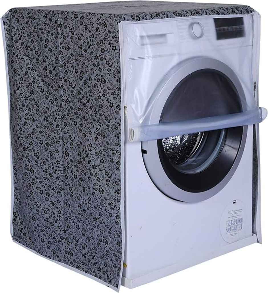 Daluci Front Load Washing Machine Cover For Bosch 6.5-9 kg | Black and Grey | 63 x 63 x 81 cm