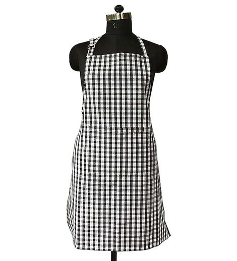 Lushomes Cooking Apron - Black Checks | Adjustable