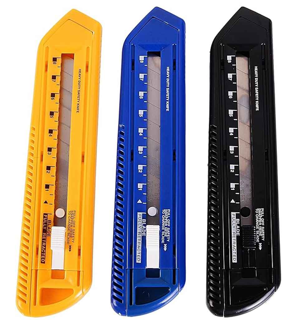 ABK Box Cutter - 25 Mm | Heavy Duty (Colour May Vary)