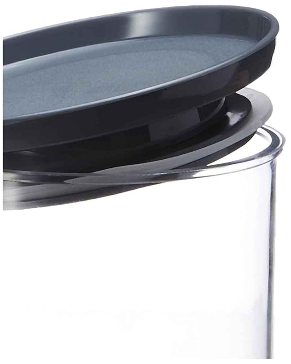 Tex-Ro Plastic Round Push Grocery Container For Kitchen Organizer