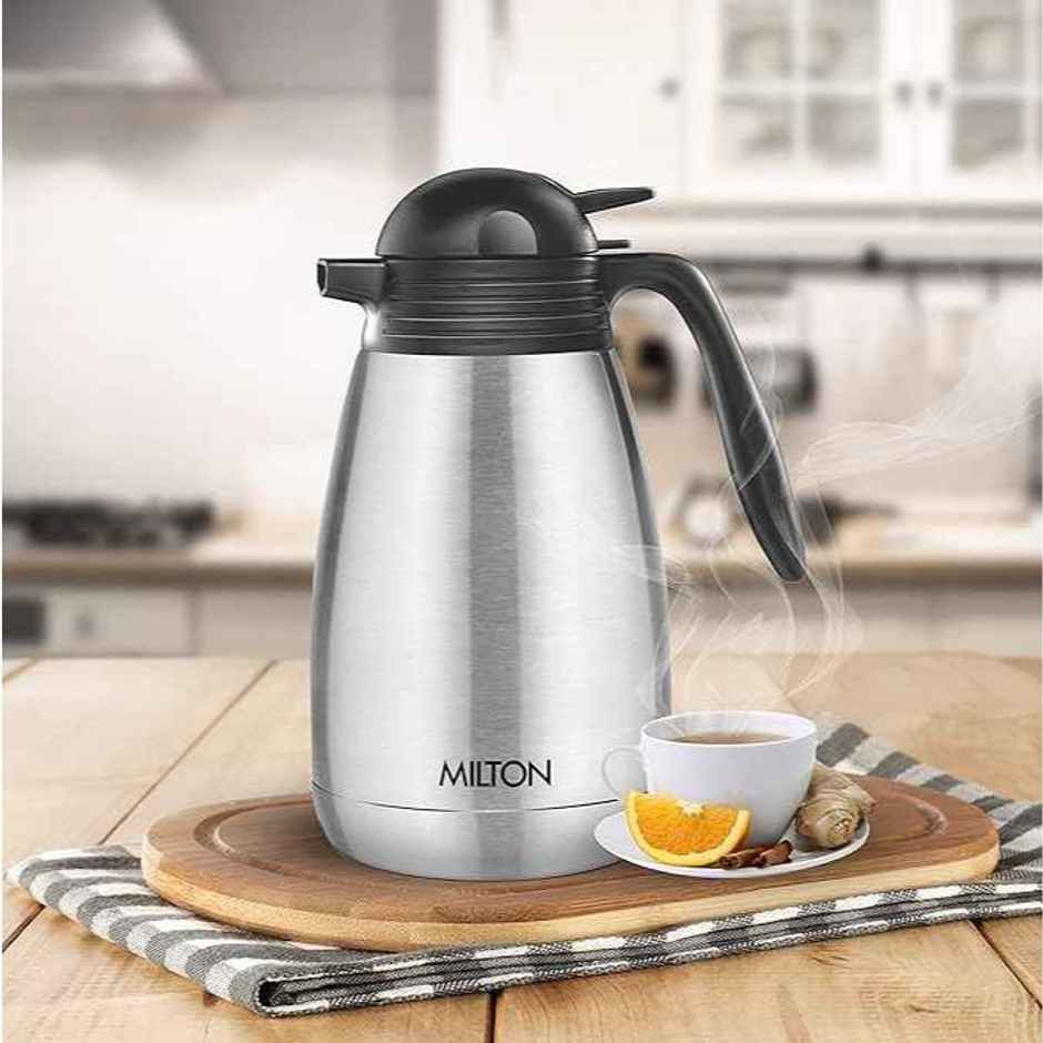 Milton Thermosteel Carafe 24 Hours Hot Or Cold Tea/Coffee Pot, 1500 ml, Silver, Stainless Steel