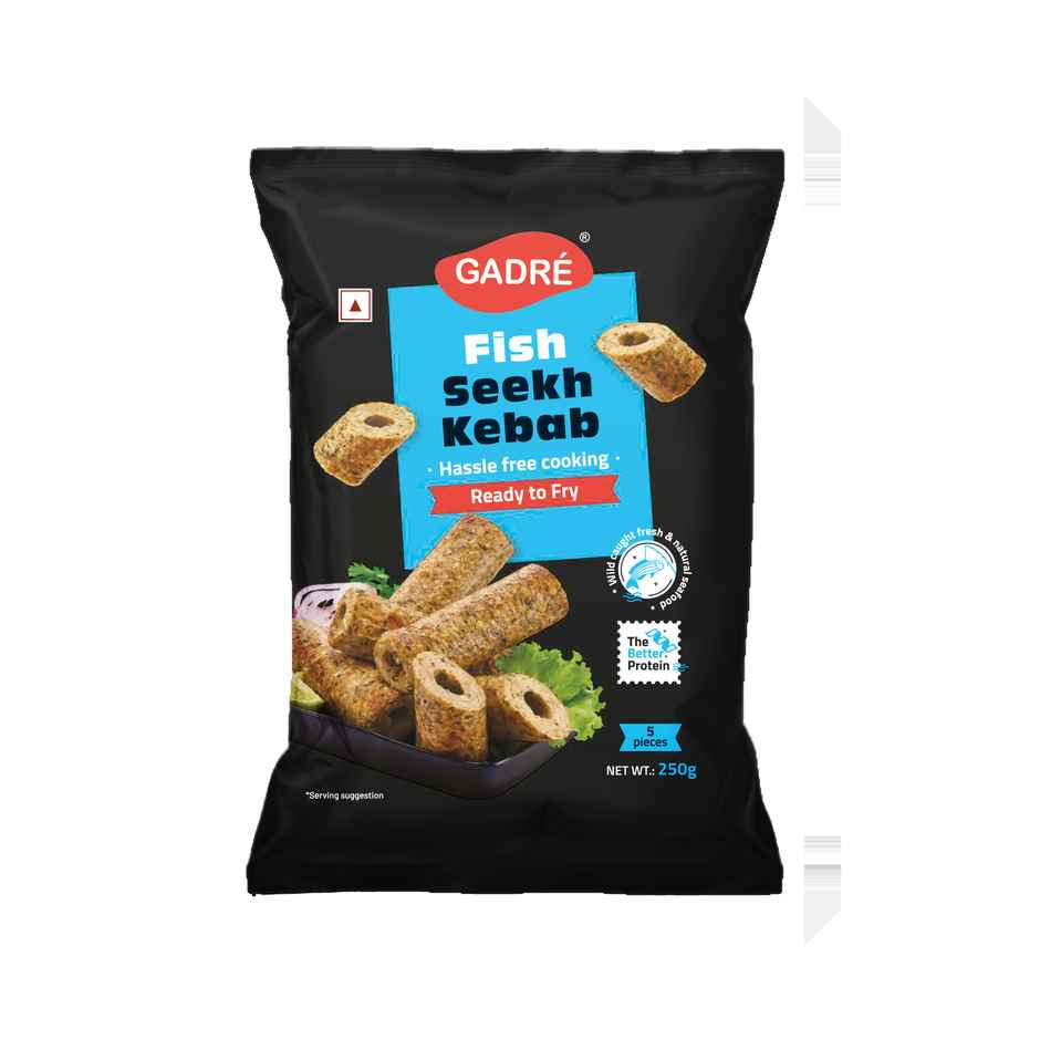 Gadre Fish Seekh Kabab | No Added Preservatives | Frozen Seafood | Ready To Fry Non Veg Snack