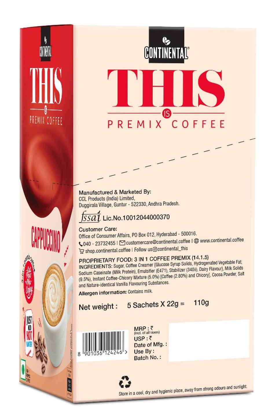 Continental THIS Premix Coffee Powder - Cappuccino | Sachet Combo