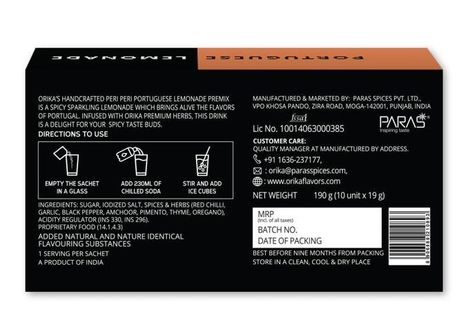 Orika Portugese Lemonade Mix 10 Sachets