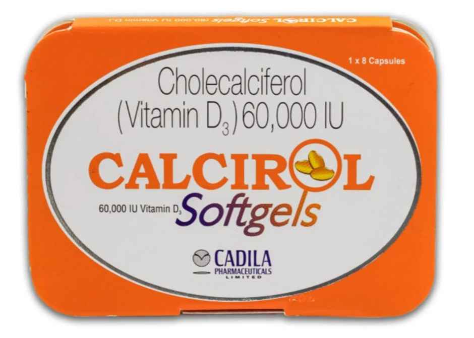 Calcirol 60000IU Vitamin D3 Softgel Capsule