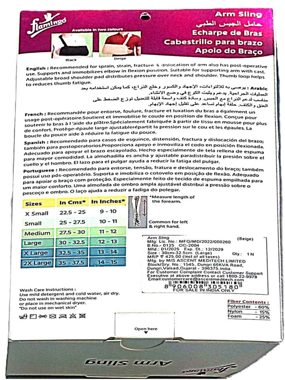 Flamingo Arm Sling Pouch Black & Orange L