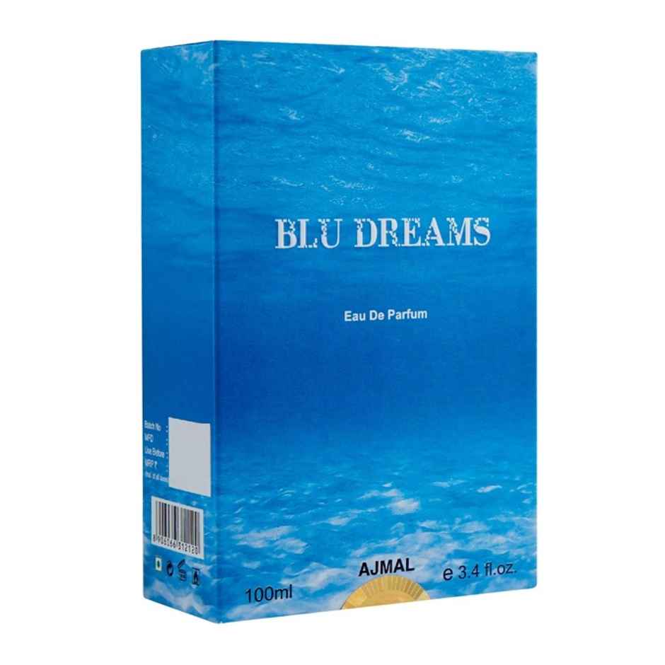 Ajmal Blu Dreams Eau De Parfum | Long Lasting Scent Spray | Fougere Perfume Gift For Men