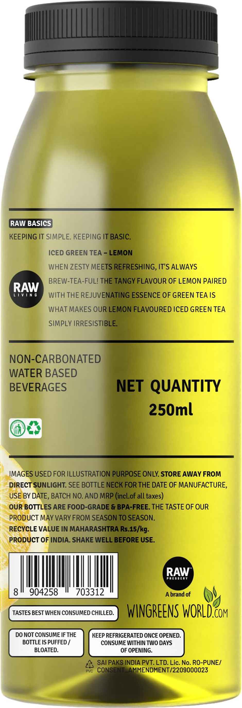 Raw Pressery Lemon Iced Tea