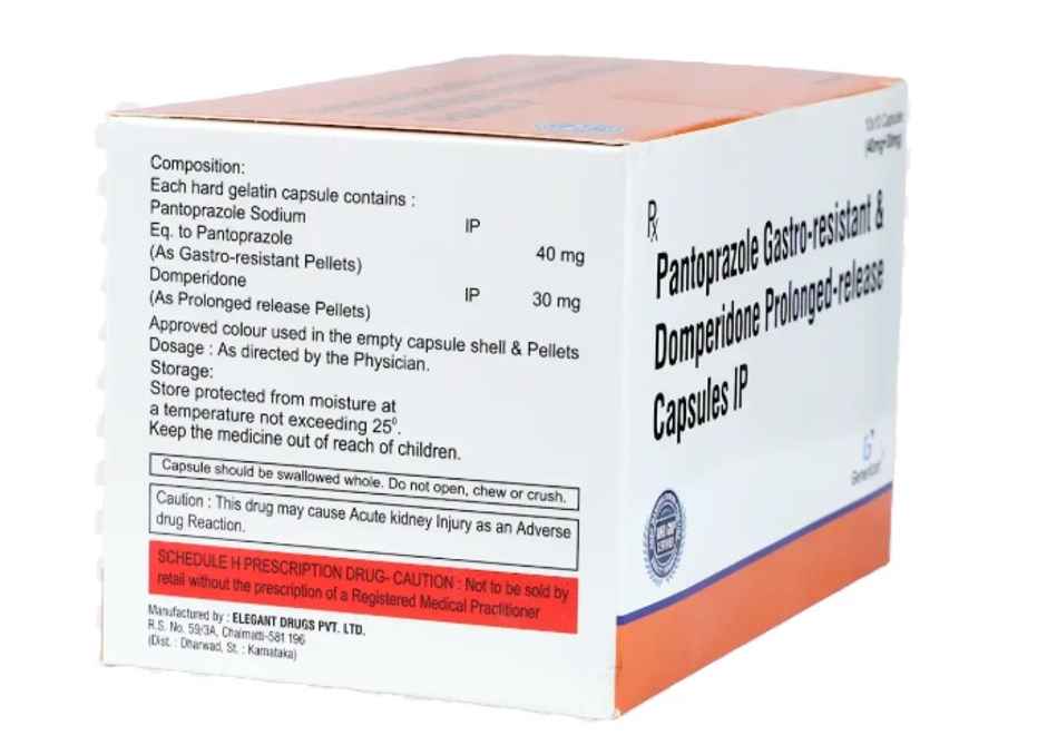 Genericart Pantoprazole 40 Mg + Domperidone 30 Mg PR Capsule