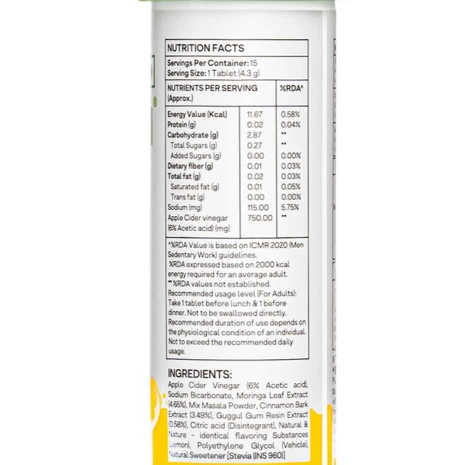 Oziva Apple Cider Vinegar Moringa For Weight Loss (Lemon Masala Flavour)