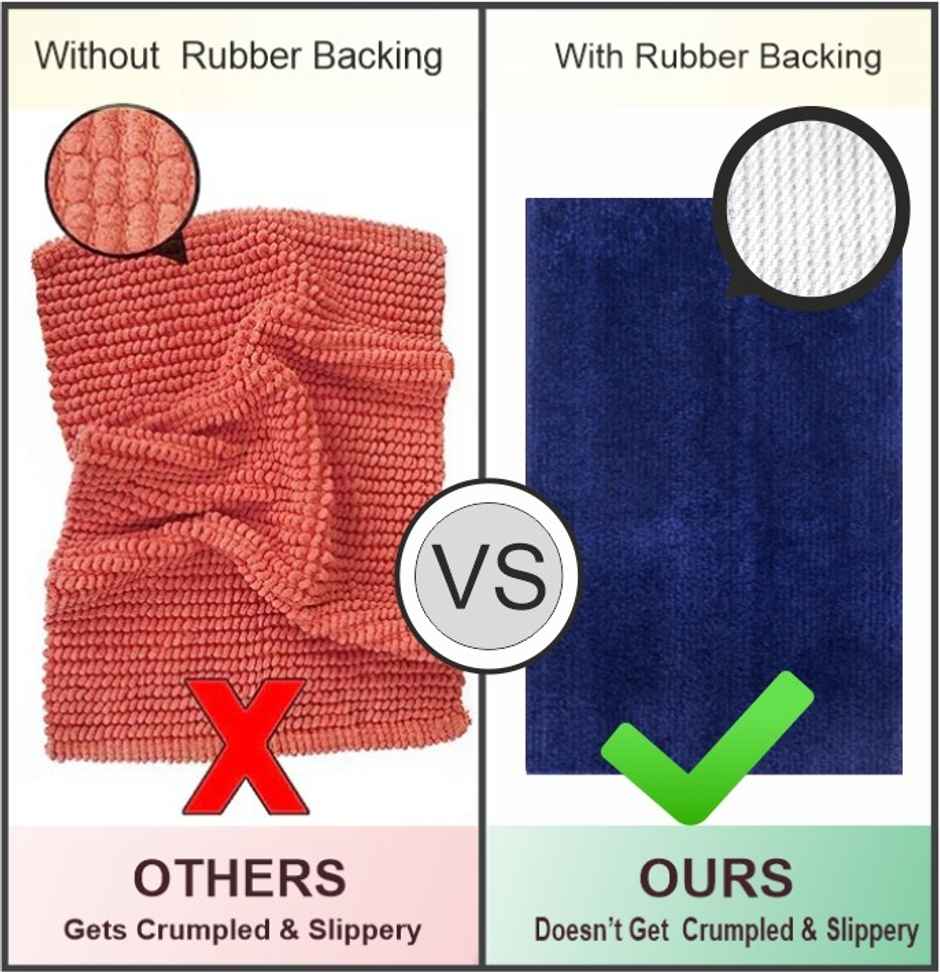 Blue Anti Slip Water Absorbent Bath Mat (58cm x 38cm)