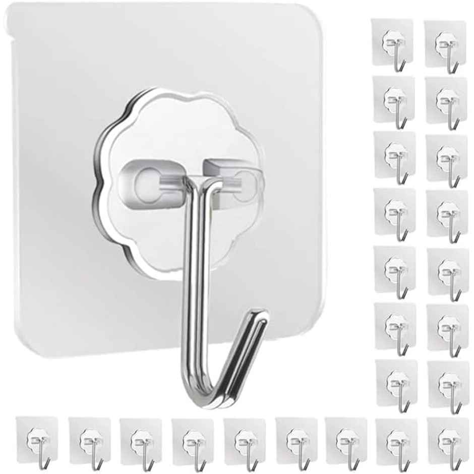 Self Adhesive Wall Hooks | Heavy Duty | Transparent | Multipurpose