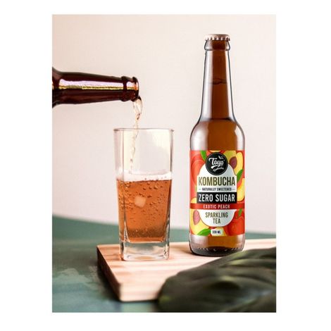 Toyo Kombucha Zero Sugar Exotic Peach | Non-Alcoholic Kombucha
