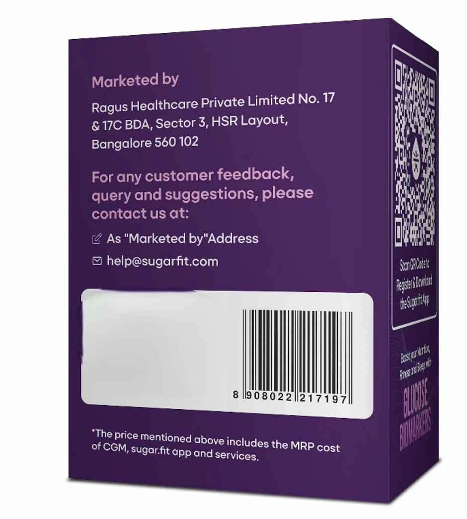 Sugar.fit Smart Glucose Monitoring | CGM | Pack of 1