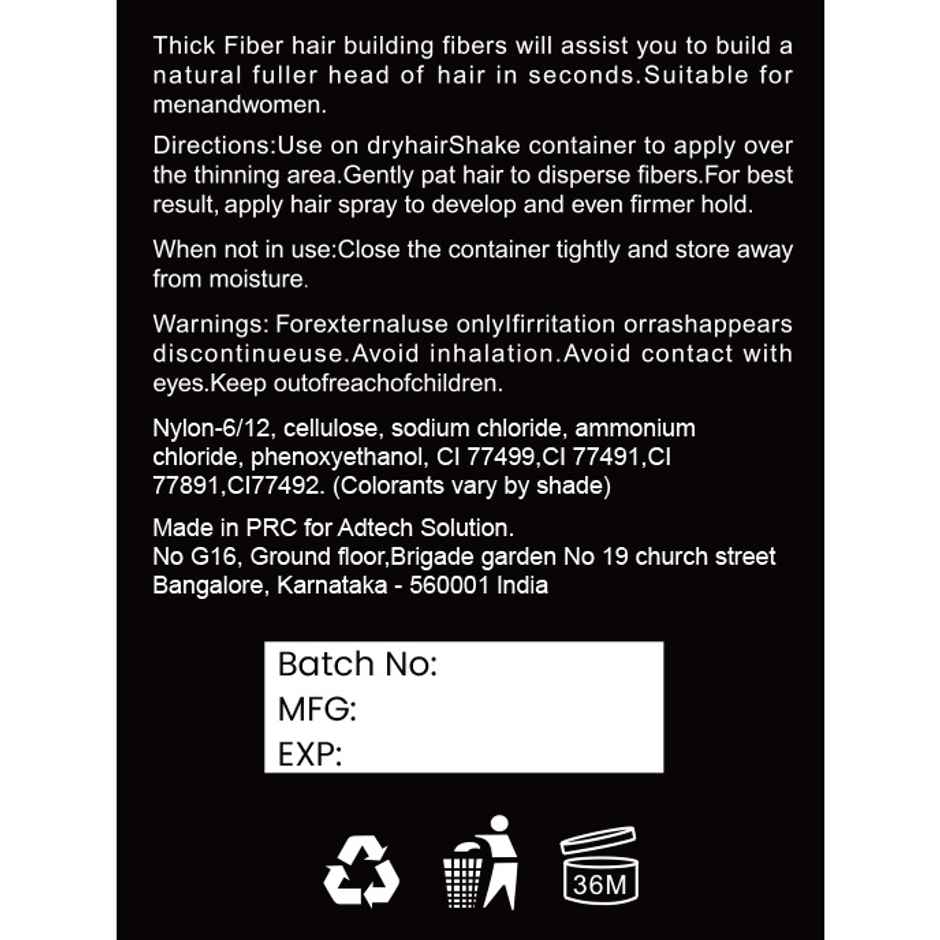 Thick Fiber Dark Brown For Thin Or Bald Spots Men And Women