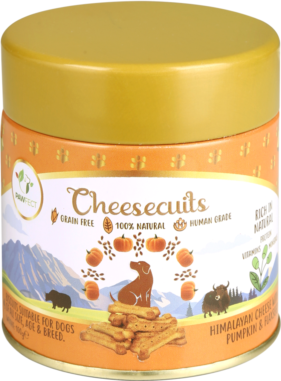 Pawfect Cheesecuits Cheese Biscuits with Pumpkin, Flaxseeds & Eggs Dog Training Treats