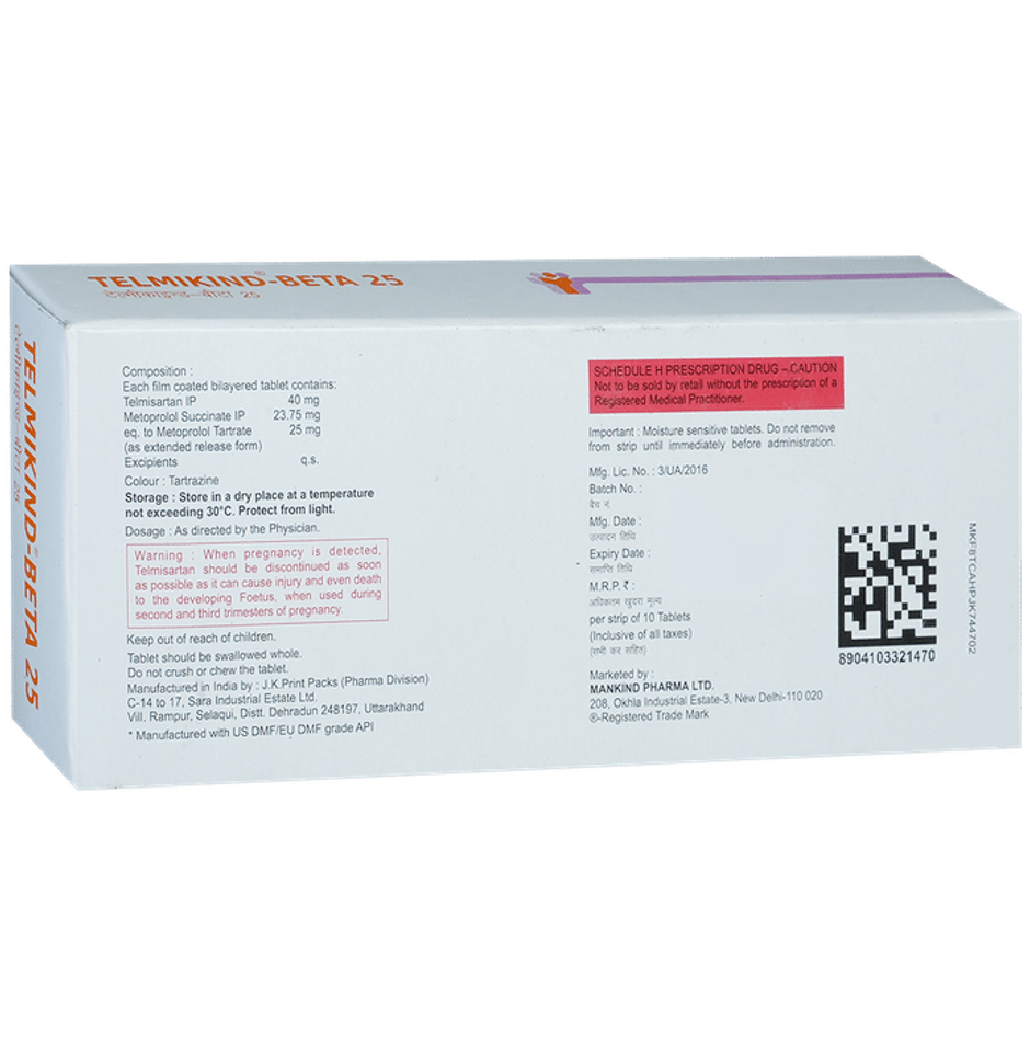 Telmikind-Beta 25 Tablet ER