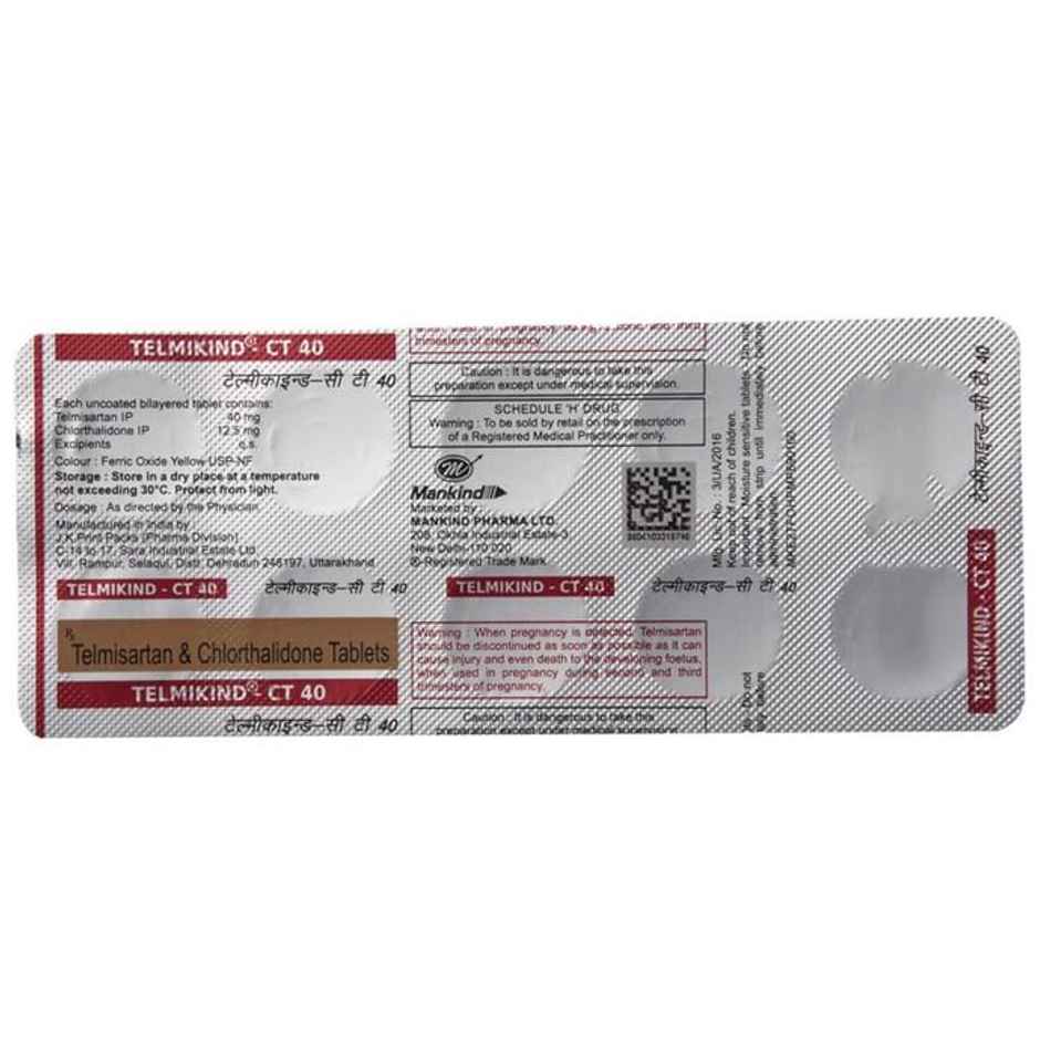 Telmikind-CT 40 Tablet