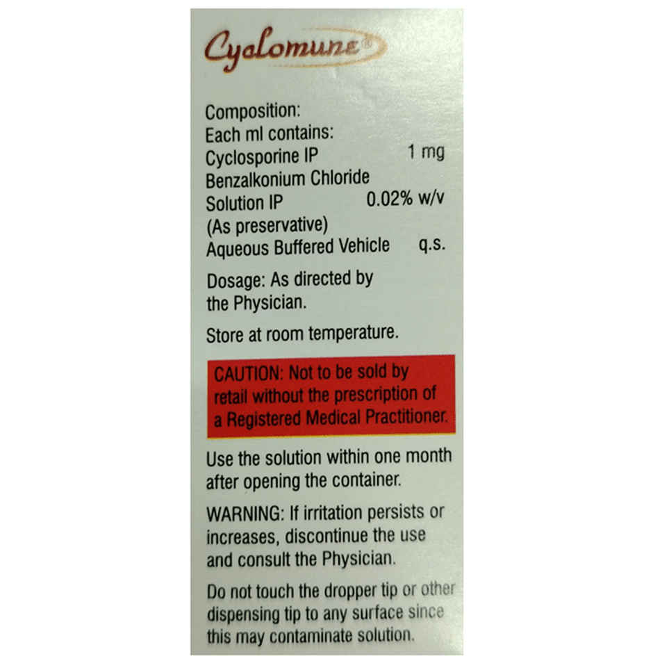 Cyclomune 0.1% Sterile Eye Drop