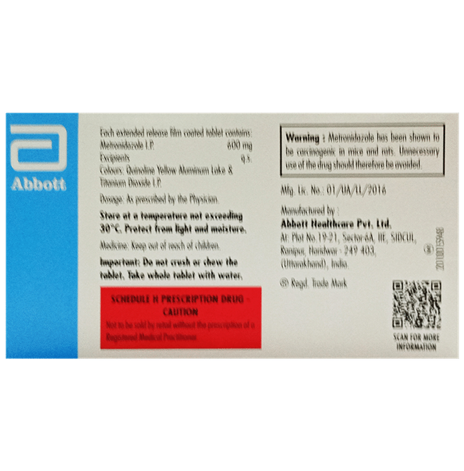 Flagyl ER 600mg Tablet