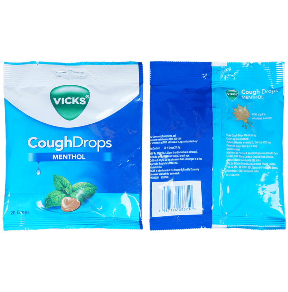 Vicks Cough Drops Menthol Lozenges