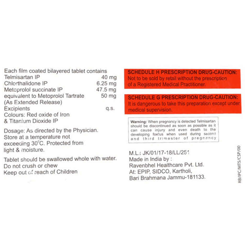 CTD-MT 6.25/50/40 Tablet ER