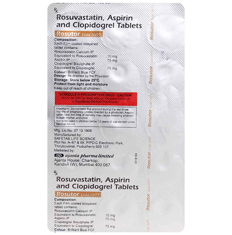 Rosutor Gold 10/75 Tablet