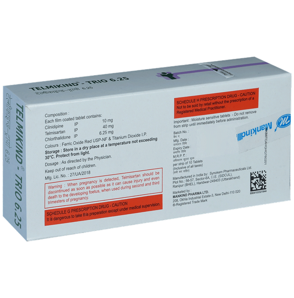 Telmikind-Trio 6.25 Tablet