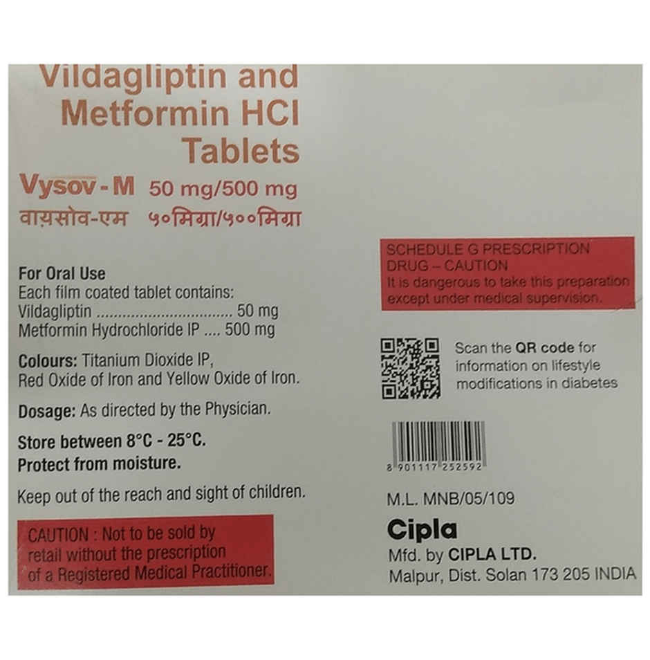 Vysov-M 50mg/500mg Tablet