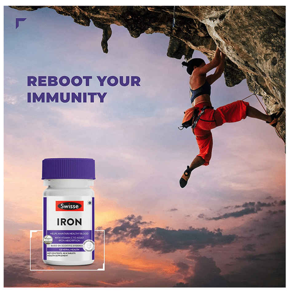 Swisse Iron Supplement With Vitamin C & Vitamin B12-30 Tablets