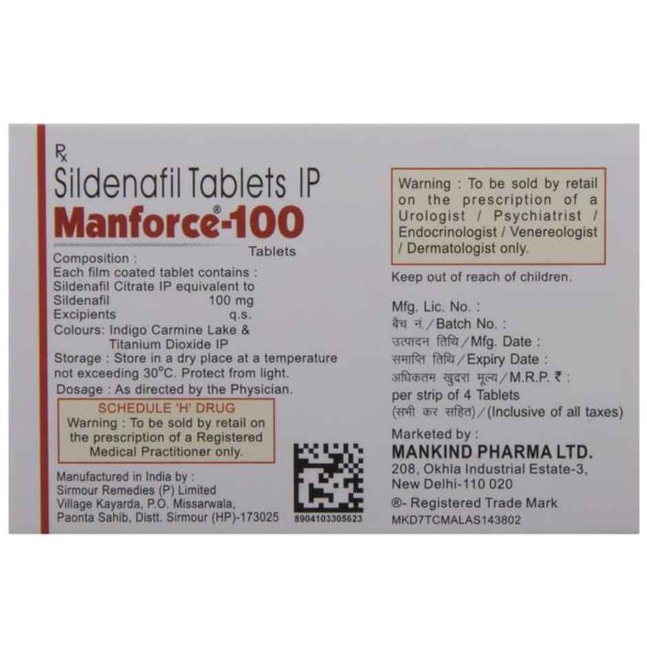 Manforce 100Mg Tablet
