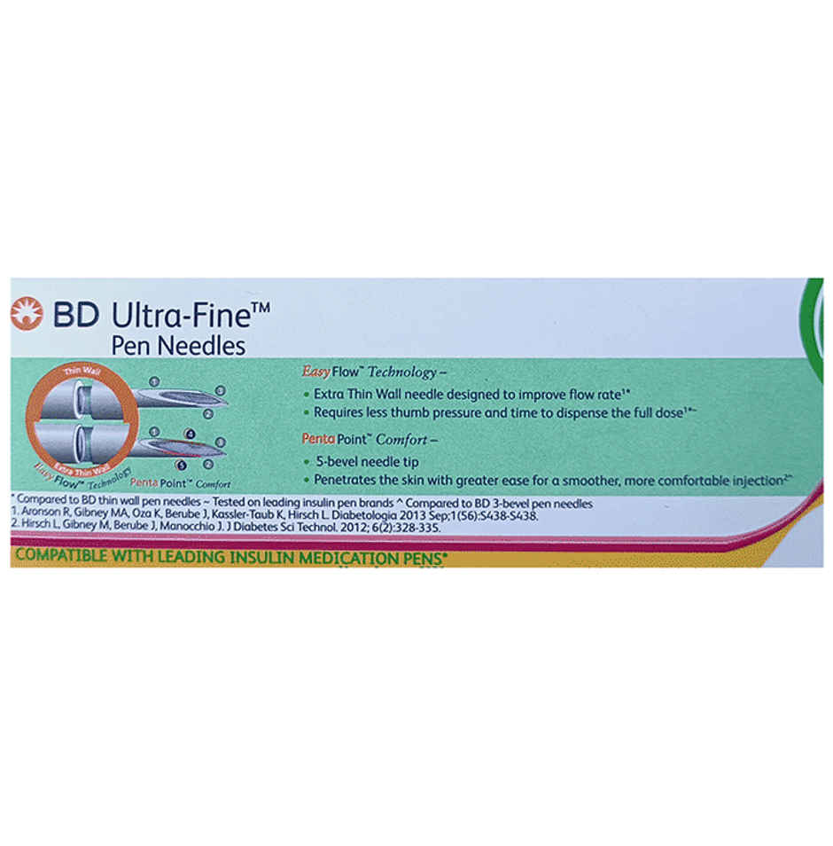 BD Ultra Fine Pen EasyFlow Technology Penta Point Comfort 4mm 32G Needle