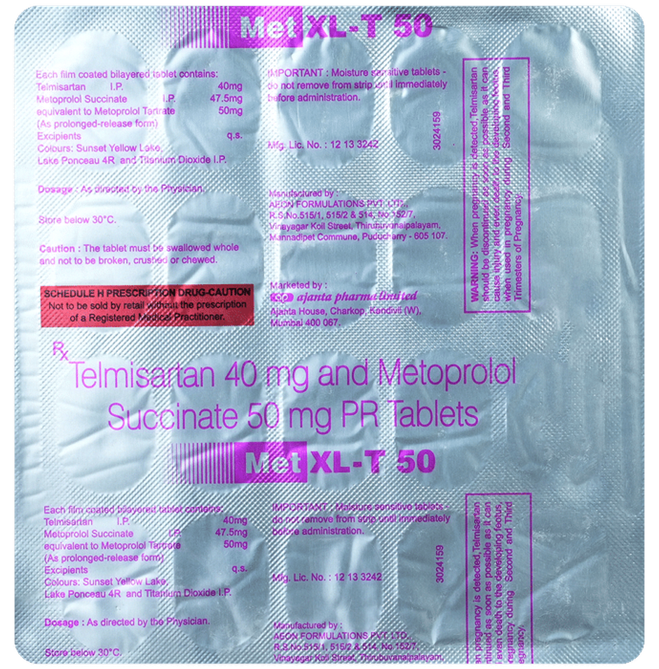 Met XL-T 50 Tablet PR