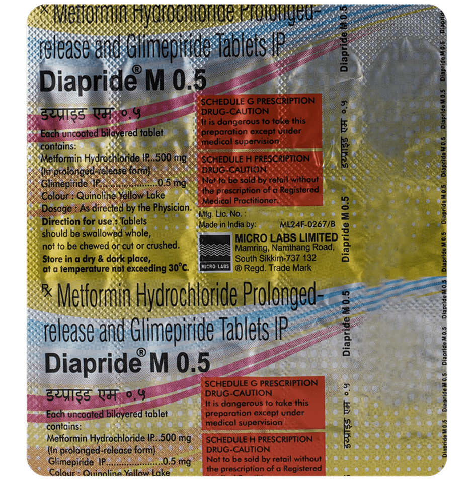 Diapride M 0.5 Tablet PR