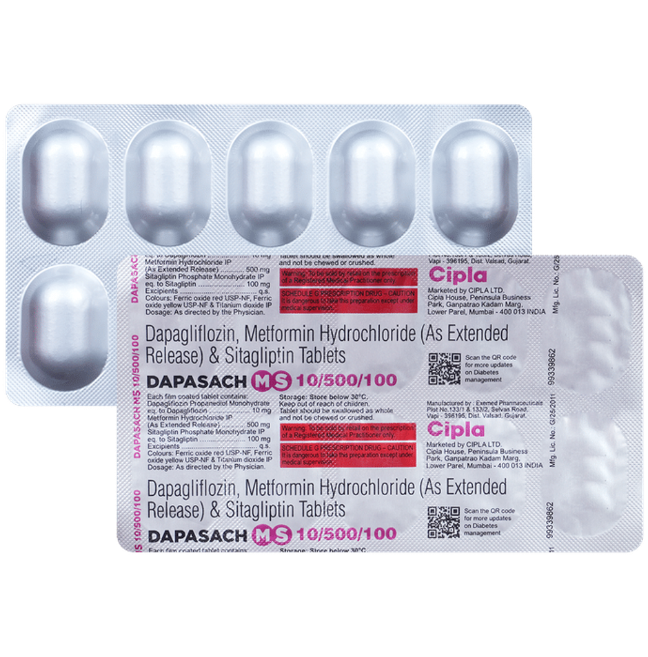 Dapasach MS 10/500/100 Tablet ER