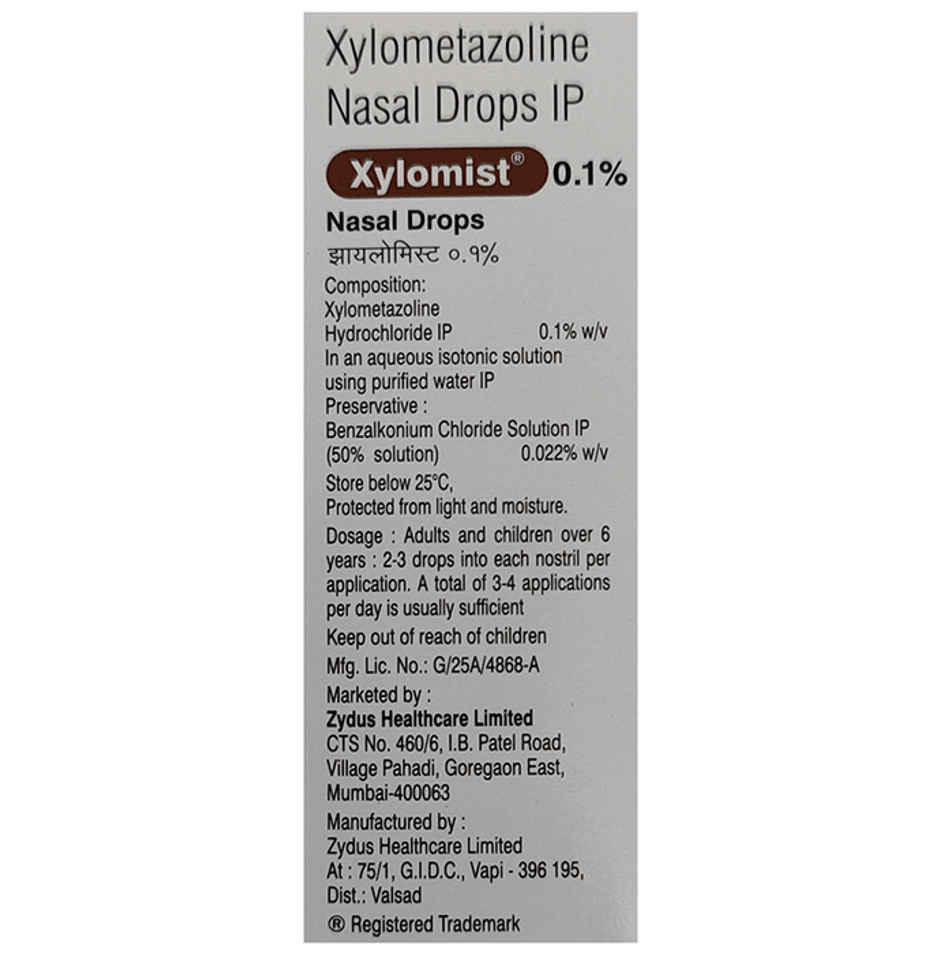 Xylomist 0.1% Nasal Drop