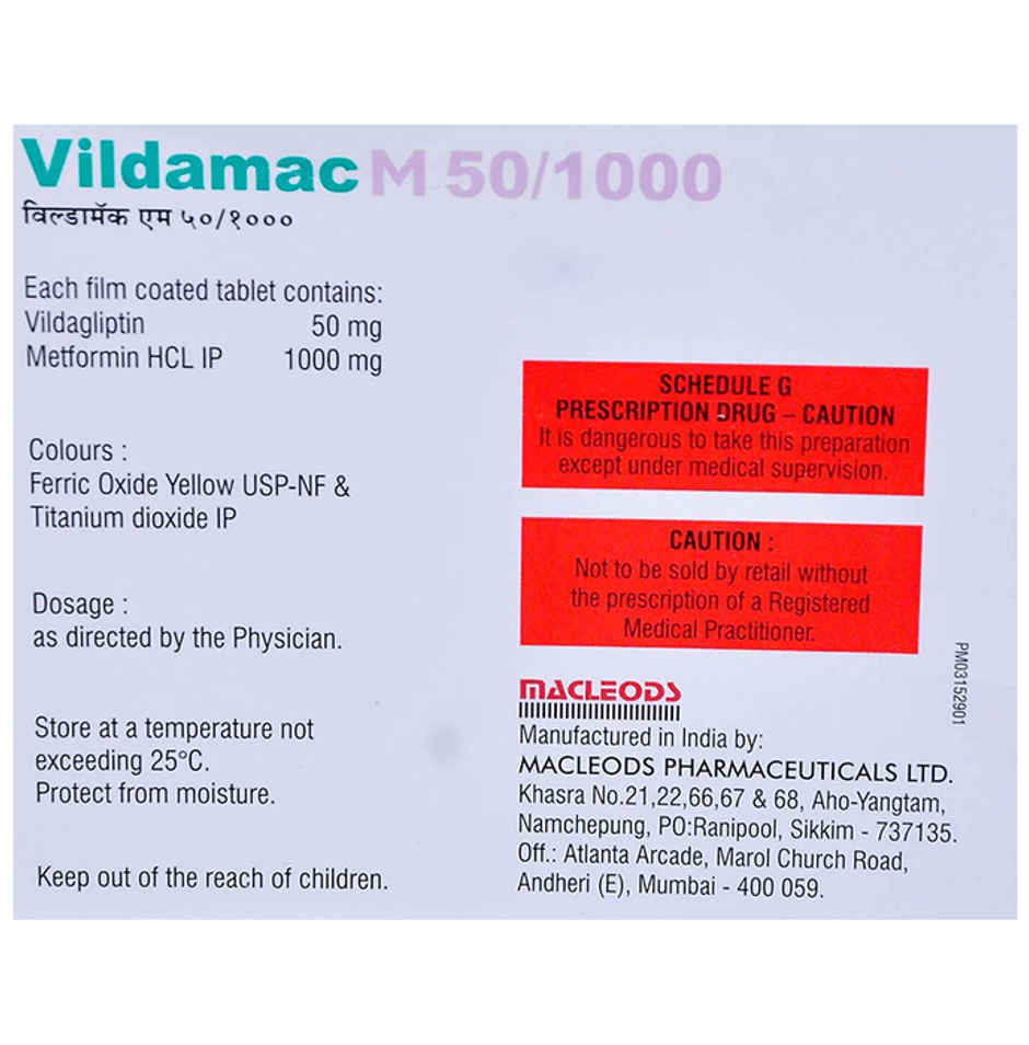 Vildamac M 50/1000 Tablet
