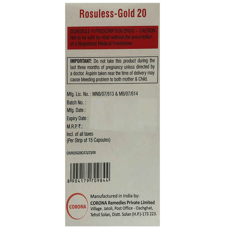 Rosuless-Gold 20 Capsule