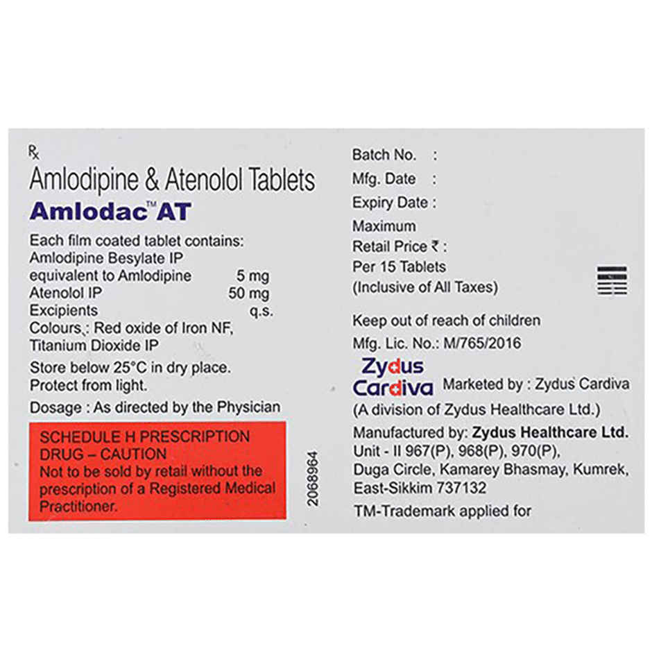 Amlodac AT 50mg/5mg Tablet