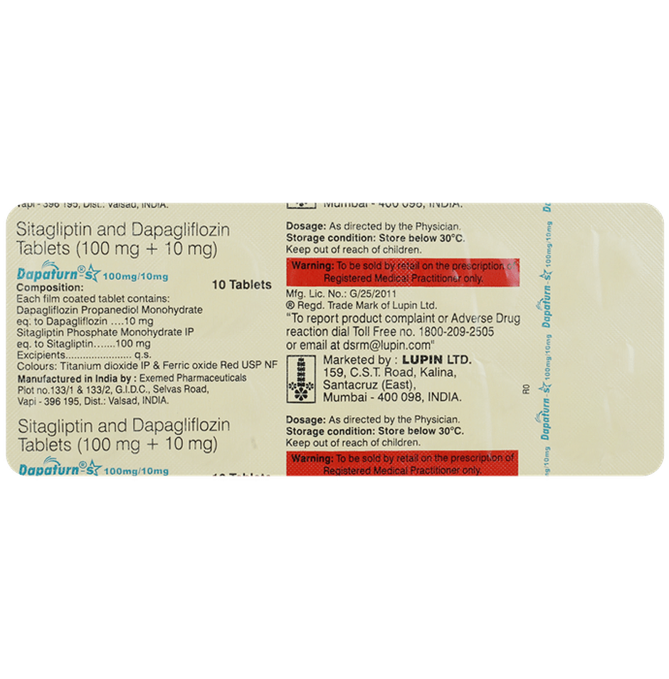 Dapaturn-S 100mg/10mg Tablet