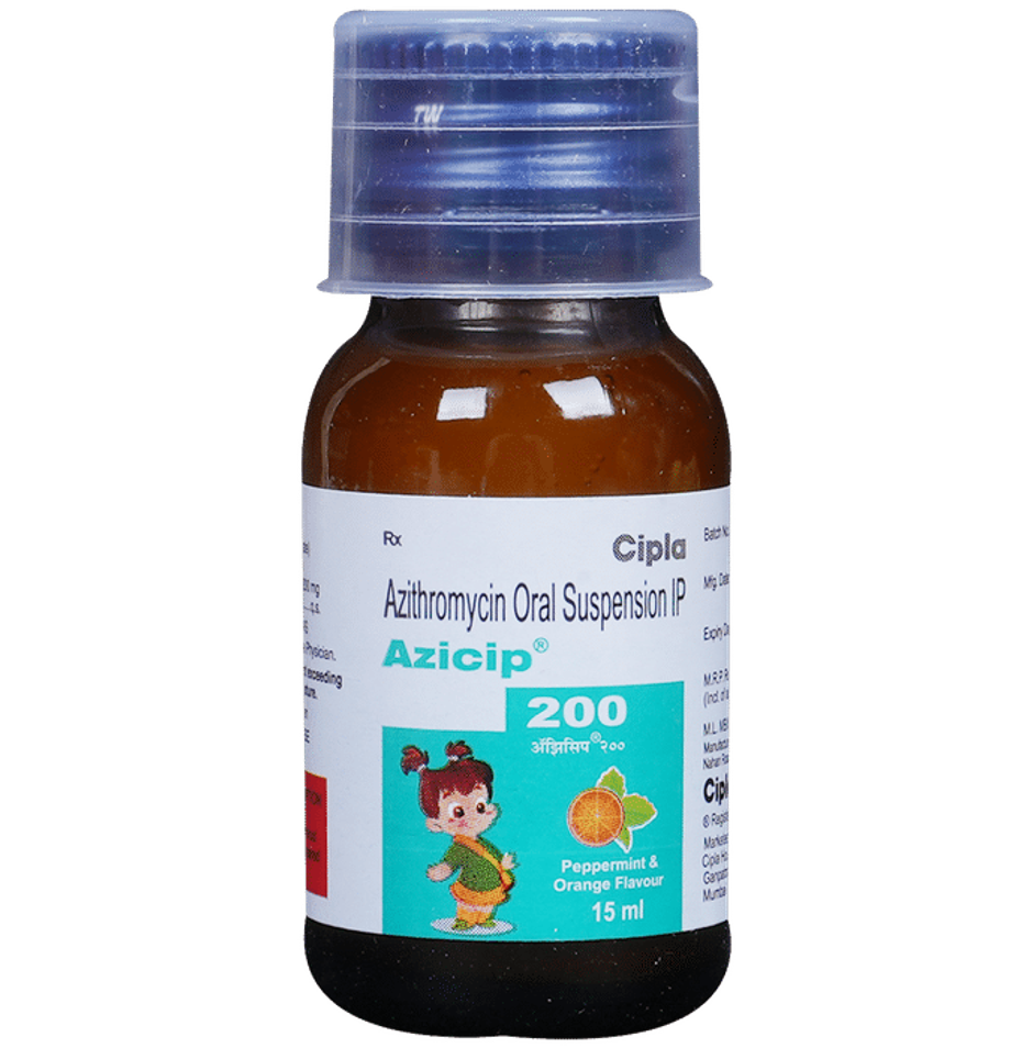 Azicip 200 Peppermint & Orange Flavour Oral Suspension