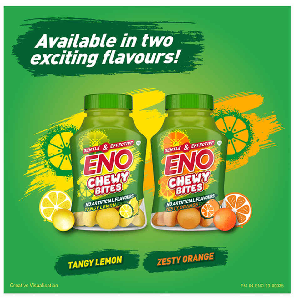 ENO Orange Chewy Bites - On-The-Go Acidity Relief - Pack of 30 Digestive Tablets