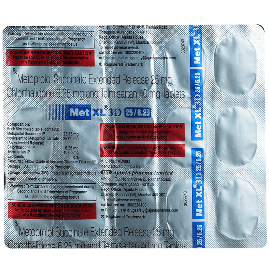 Met XL 3D 25/6.25 Tablet ER