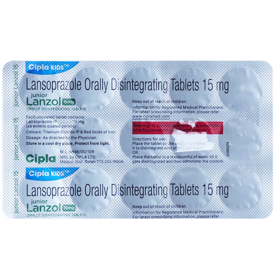 Junior Lanzol 15mg Strawberry Flavour Tablet DT
