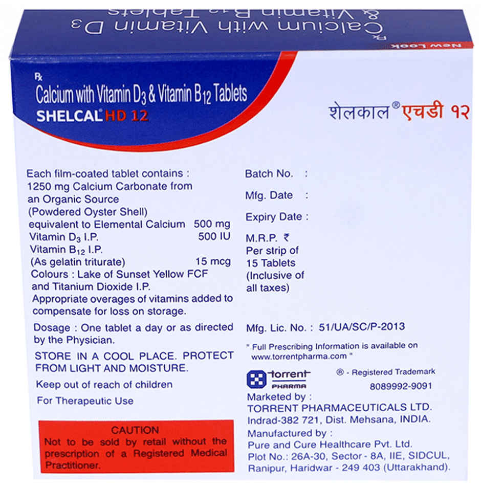Shelcal HD 12 Vitamin(D3) Tablet
