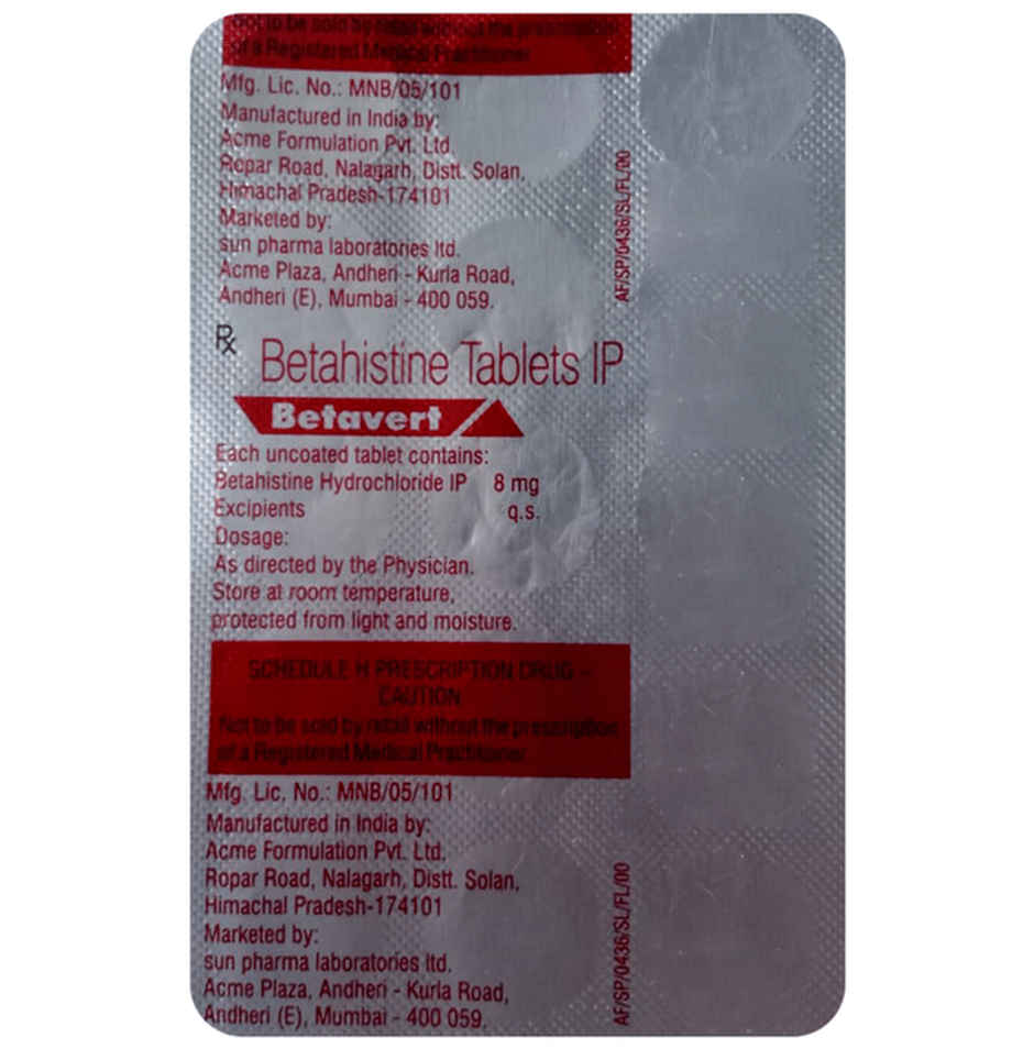 Betavert 8mg Tablet