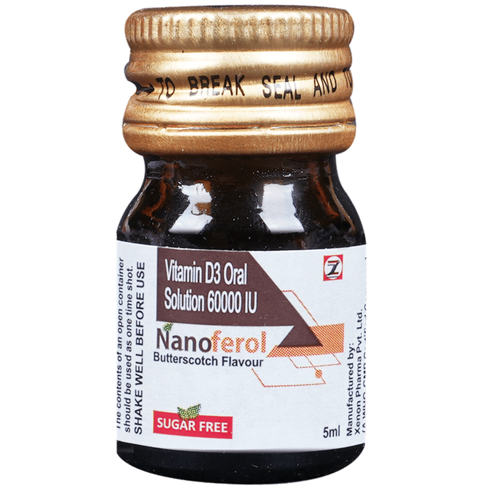 Nanoferol Vitamin (D3) Butterscotch Flavour Sugar Free Oral Solution