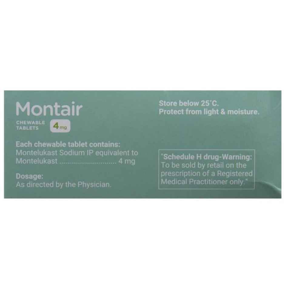 Montair 4mg Strawberry Flavour Chewable Tablet