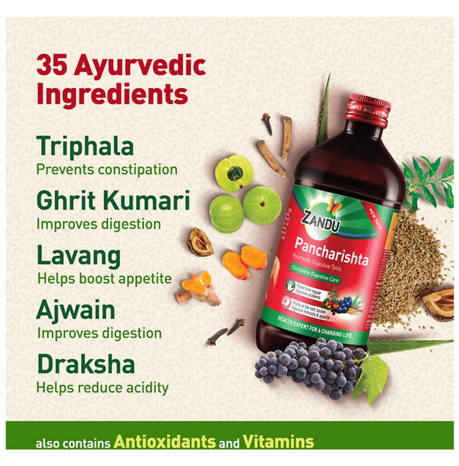 Zandu Pancharishta Ayurvedic Digestive Syrup